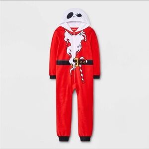 NEW Nightmare Before Christmas Disney Red and Black Character Hooded Footie